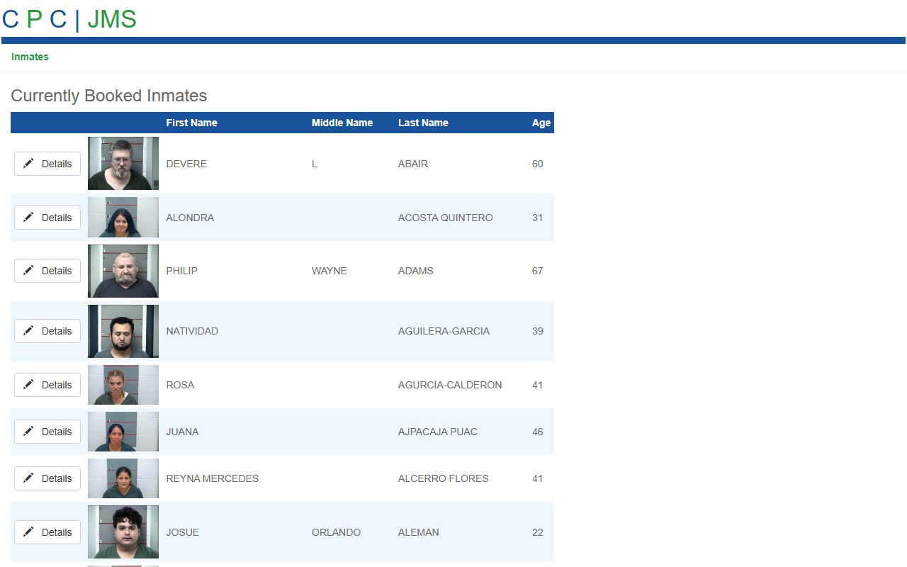 Grayson County inmate roster lookup with current booked inmates and mugshot thumbnails