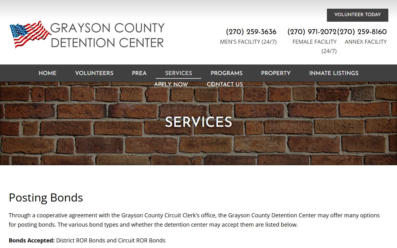 Grayson County Detention Center Annex Facility work release fees and services