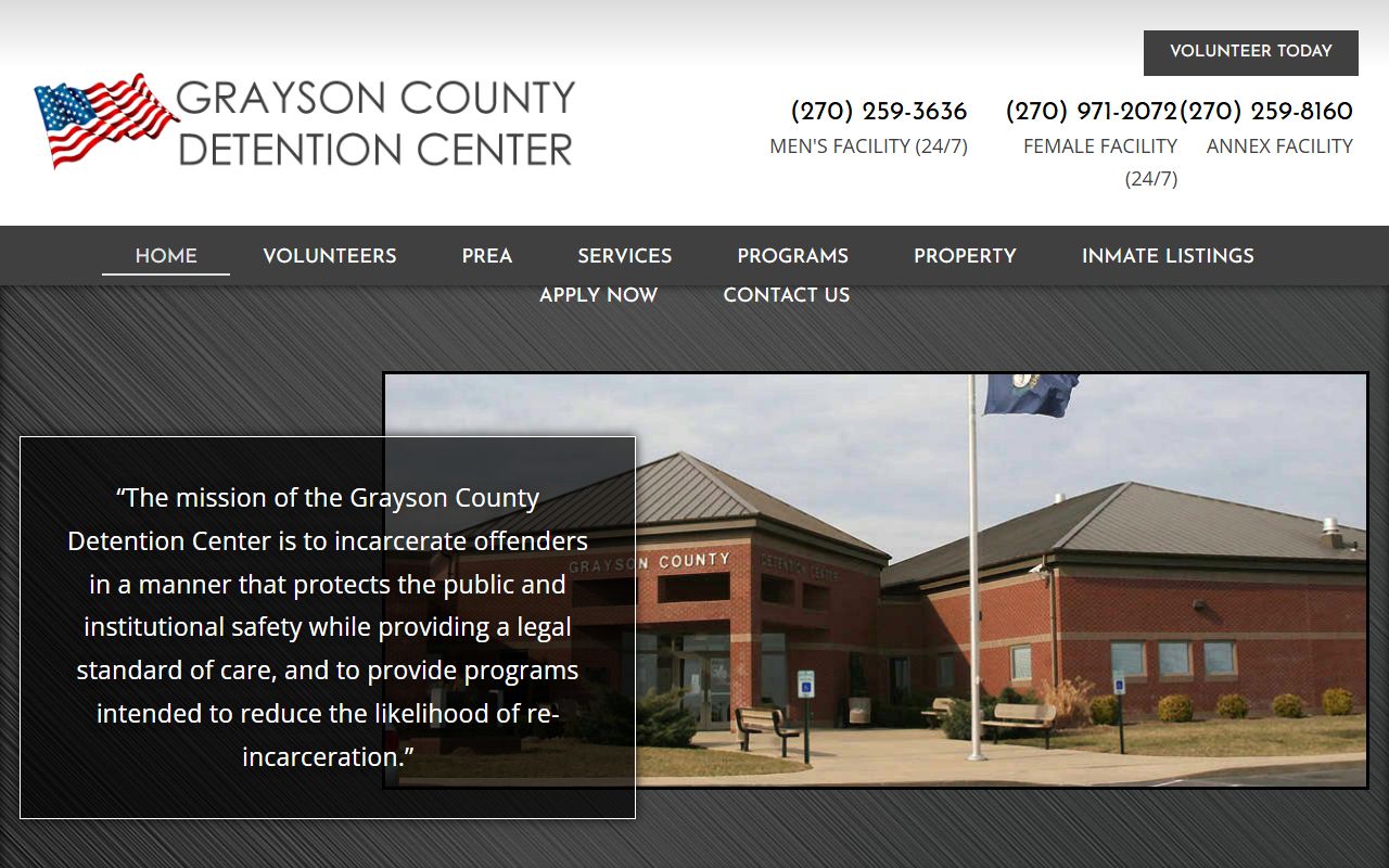 Grayson County Detention Center inmate lookup home page